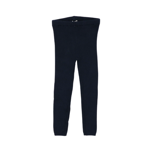 LIL LEGS NAVY KNIT LEGGINGS