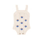 BIRINIT PETIT IVORY BUTTERFLY EMBROIDERED KNIT ROMPER