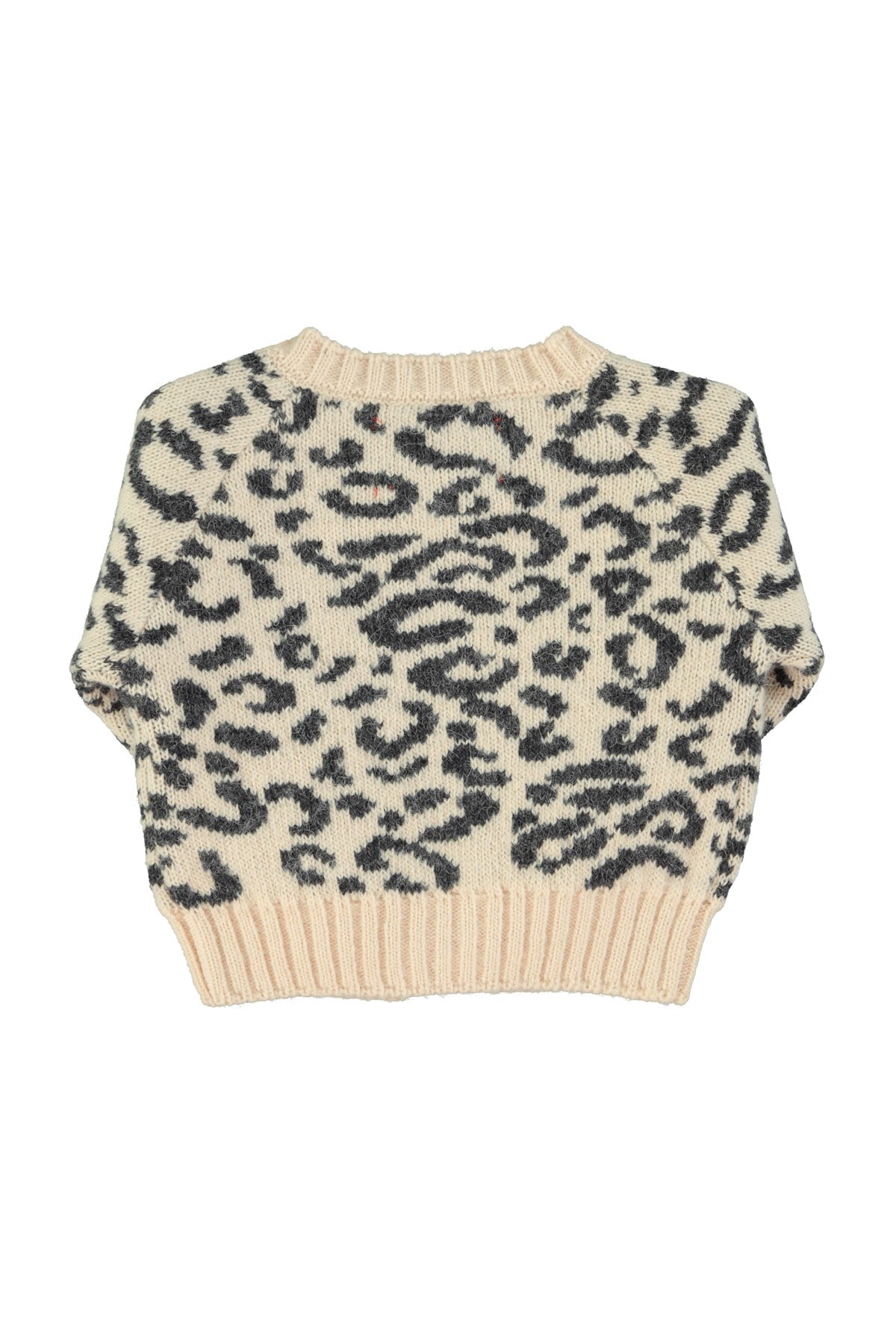 PIUPIUCHICK PINK ANIMAL PRINT KNIT CARDIGAN