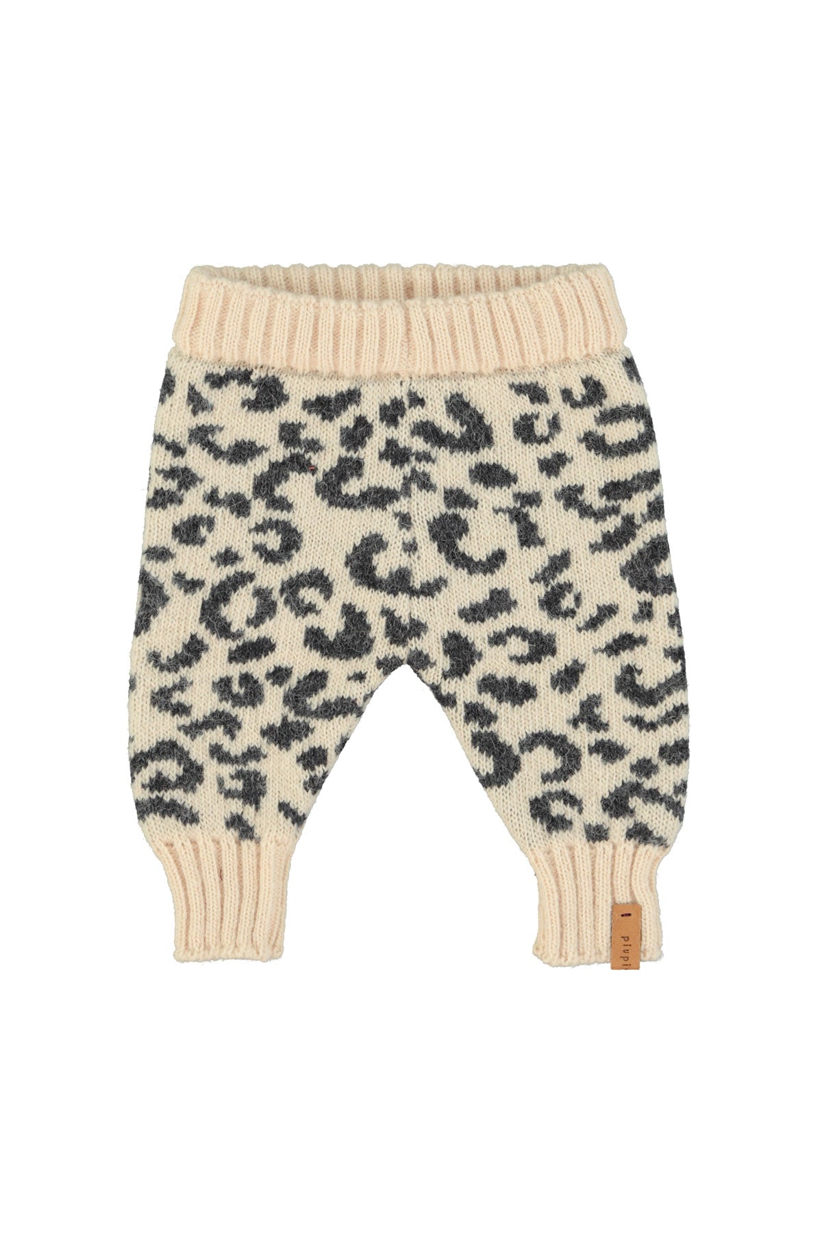 PIUPIUCHICK PALE PINK ANIMAL PRINT KNIT PANTS
