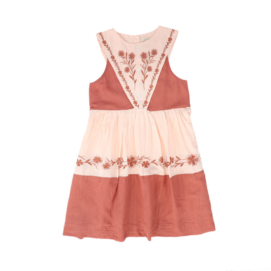 LALI KIDS RED LAYERED V DESIGN JUMPER