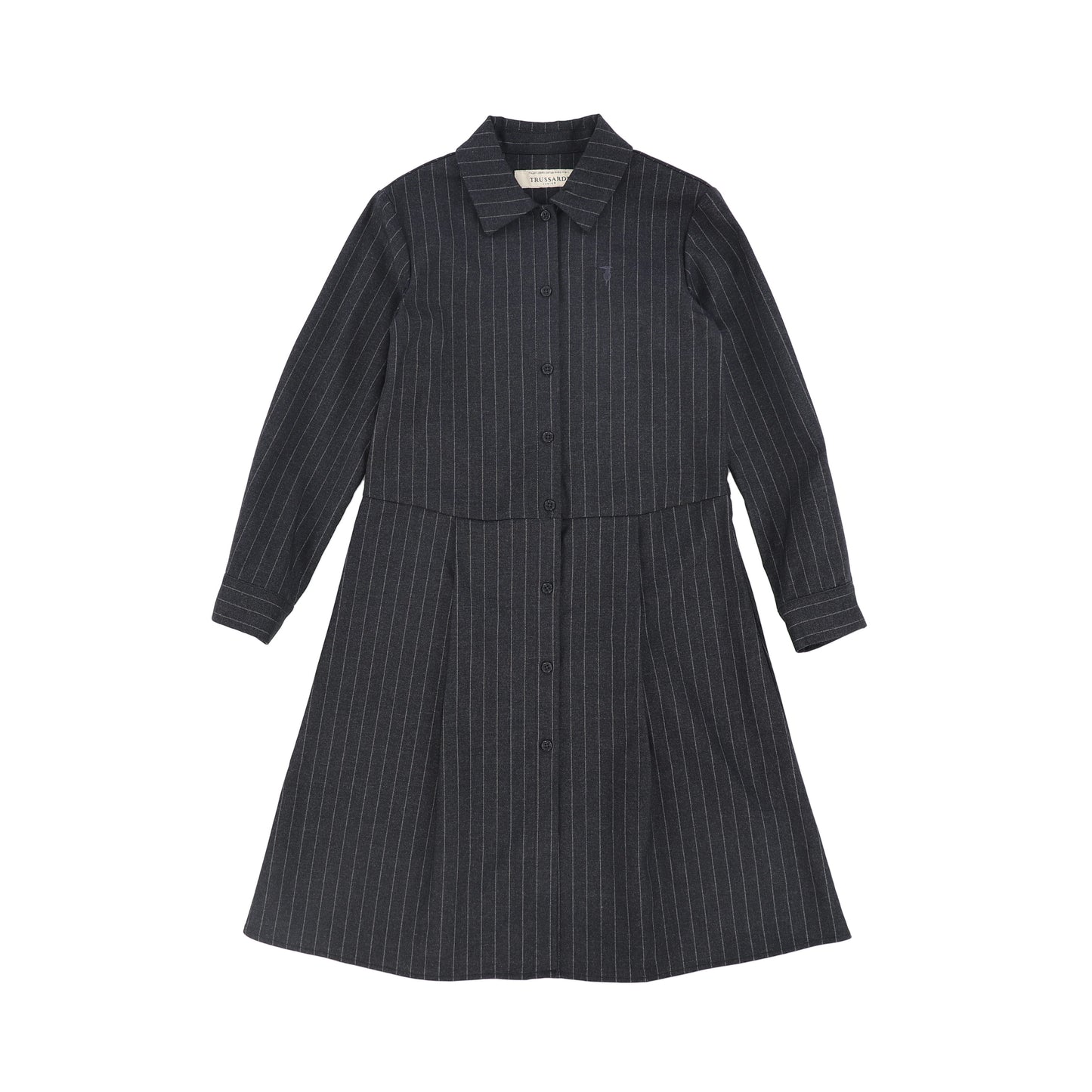 TRUSSARDI GREY/WHITE MIDI DRESS