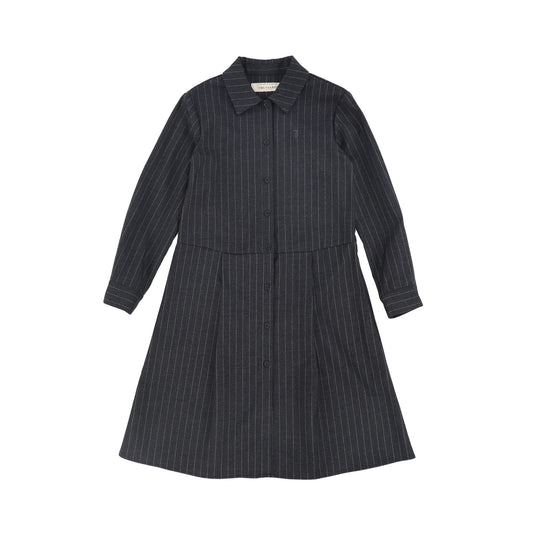 TRUSSARDI GREY/WHITE MIDI DRESS