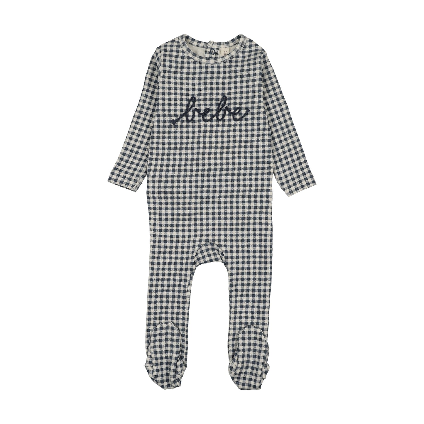 LILETTE OFF NAVY GINGHAM BEBE FOOTIE