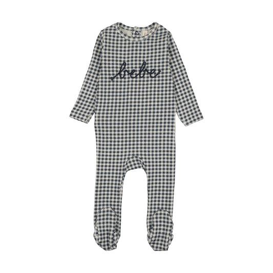 LILETTE OFF NAVY GINGHAM BEBE FOOTIE