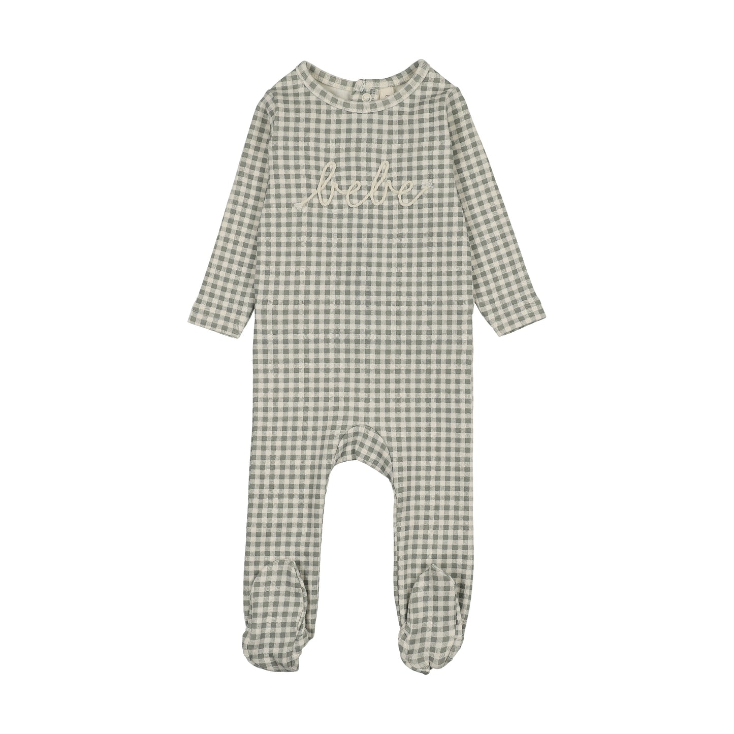 LILETTE PALE BLUE GINGHAM BEBE FOOTIE