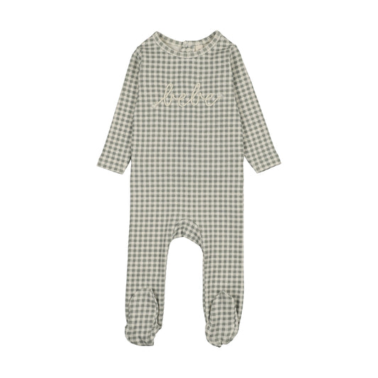 LILETTE PALE BLUE GINGHAM BEBE FOOTIE