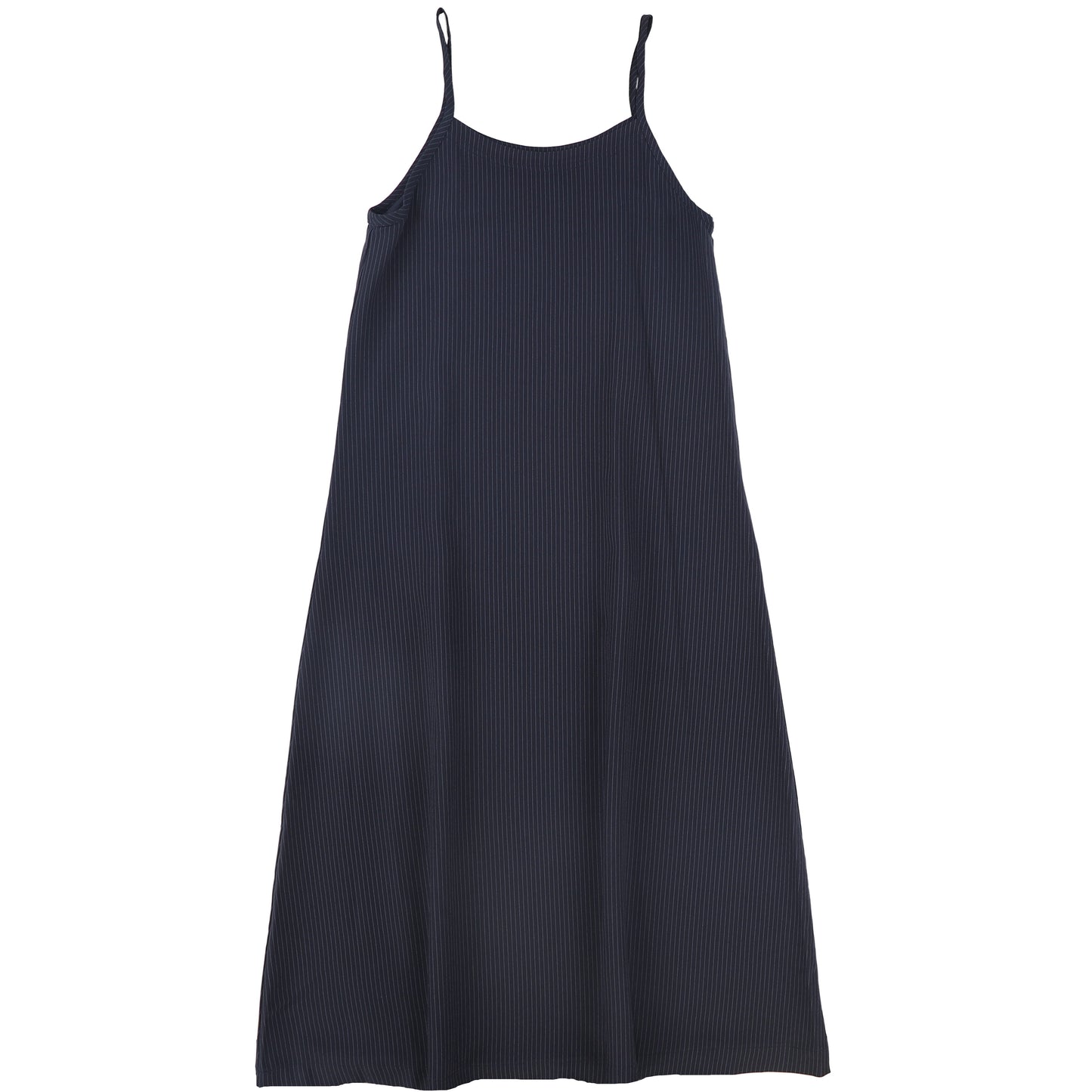 SOIR BLACK/BLUE PIN STRIPED MIDI DRESS