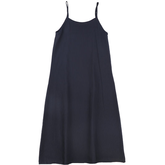 SOIR BLACK/BLUE PIN STRIPED MIDI DRESS