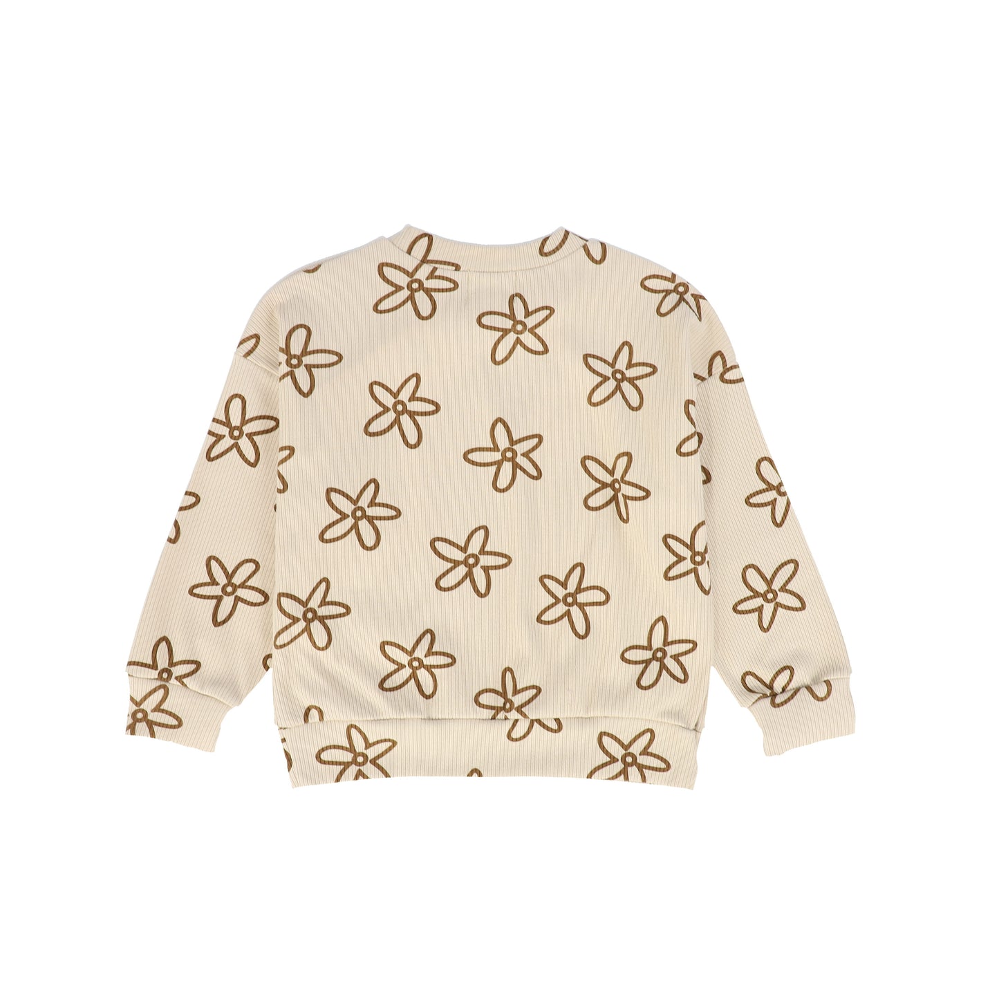 PH PLAY TAN/BROWN FLOWER PRINT RIBBED SWEATSHIRT [FINAL SALE]