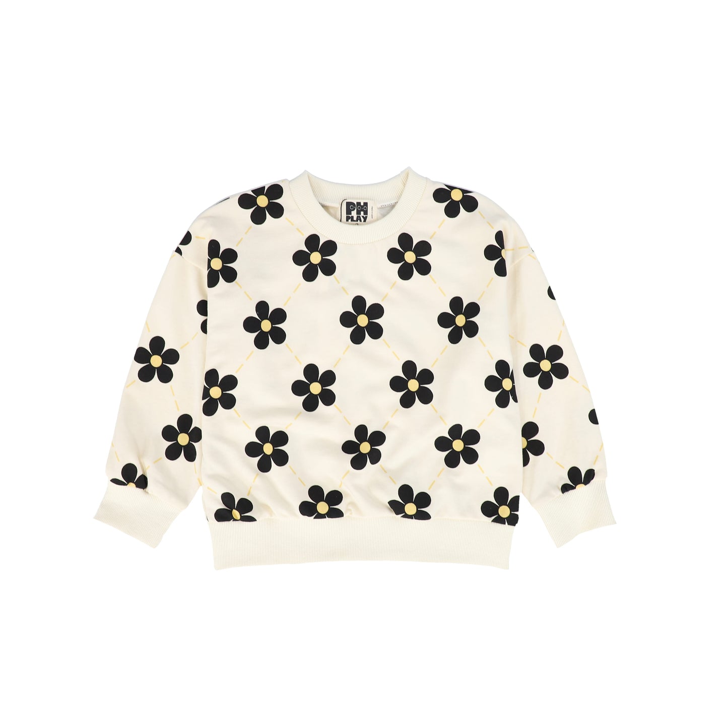 PH PLAY BEIGE/BLACK FLOWER PRINT SWEATSHIRT [FINAL SALE]