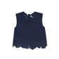 VENERA ARAPU NAVY EMBROIDERY HOLE VEST