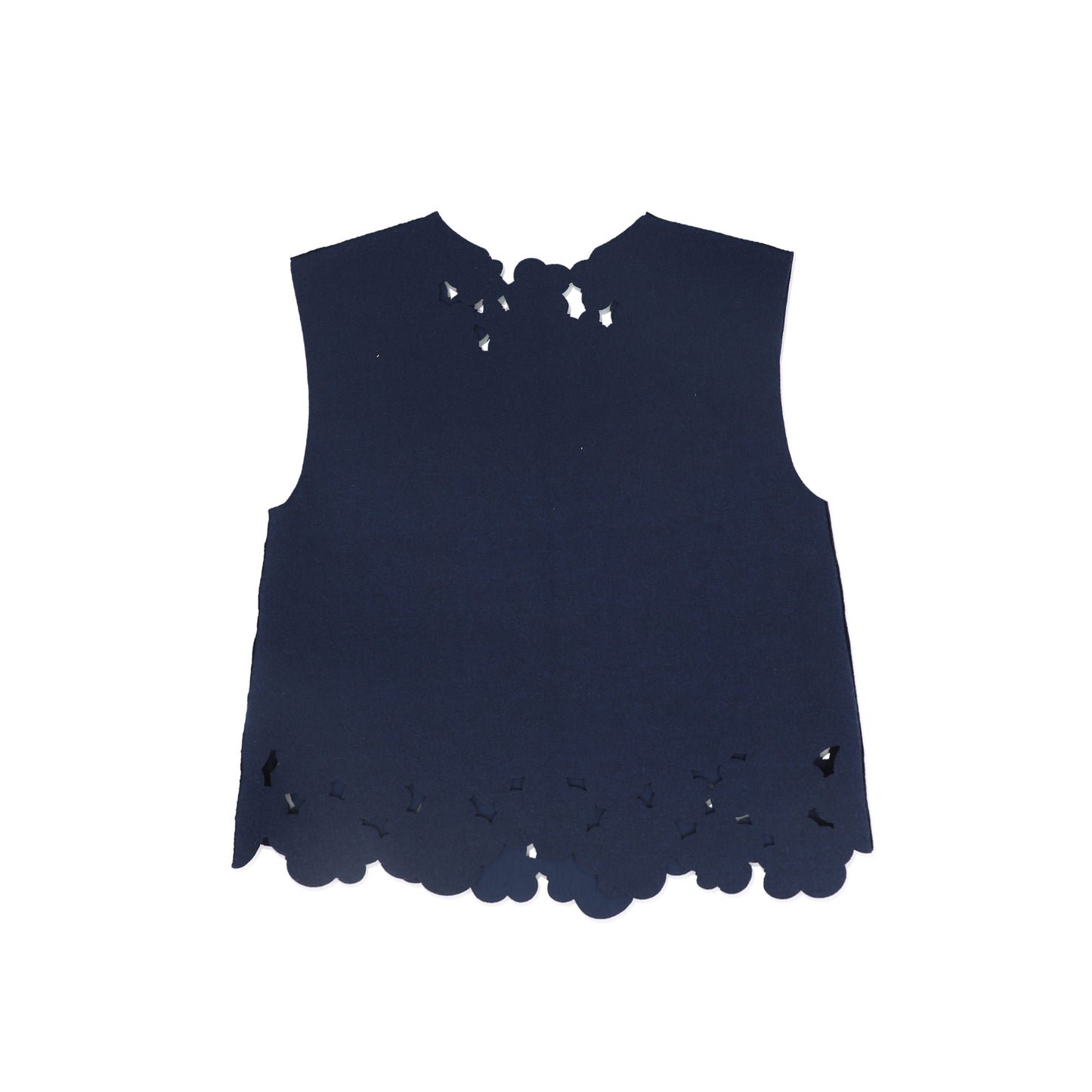 VENERA ARAPU NAVY EMBROIDERY HOLE VEST