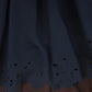 VENERA ARAPU NAVY EMBROIDERY HOLE MIDI SKIRT