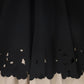 VENERA ARAPU BLACK EMBROIDERY HOLE MIDI SKIRT