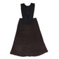 VENERA ARAPU BROWN WOOL OVERLAY LOGO DRESS