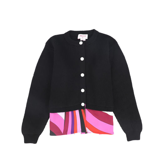 PUCCI BLACK KNIT CARDIGAN
