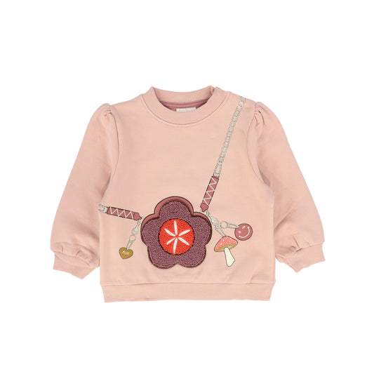 MINYMO LIGHT PINK PURSE DESIGN SWEATSHIRT