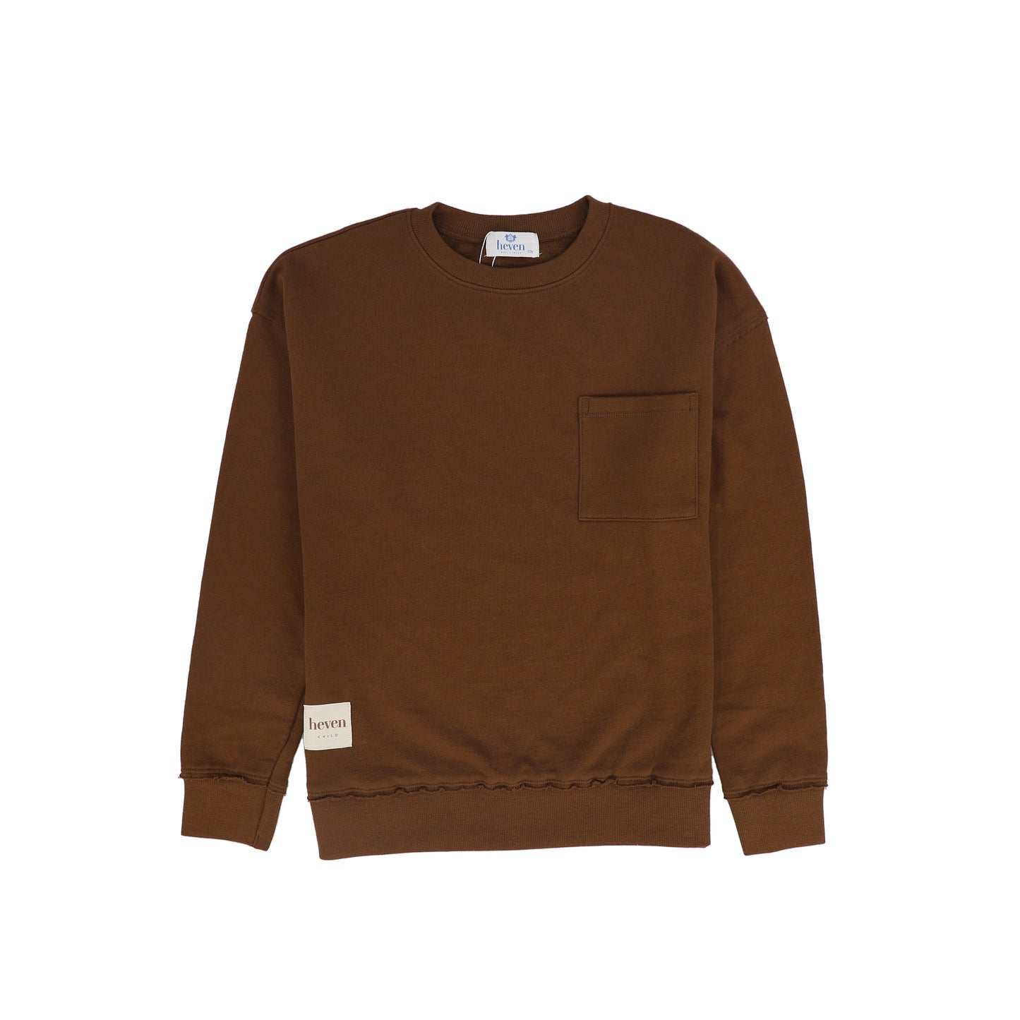 HEVEN CHILD BROWN POCKET  SWEATSHIRT