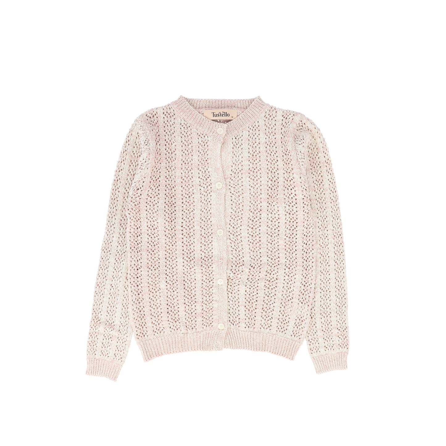 TUSTELLO PINK OPEN KNIT CARDIGAN [FINAL SALE]