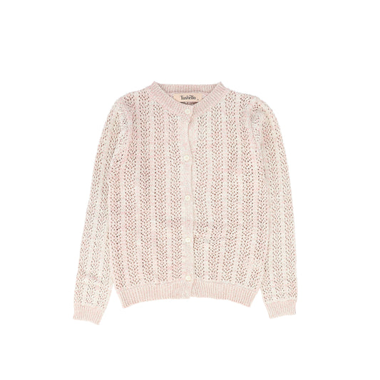 TUSTELLO PINK OPEN KNIT CARDIGAN [FINAL SALE]