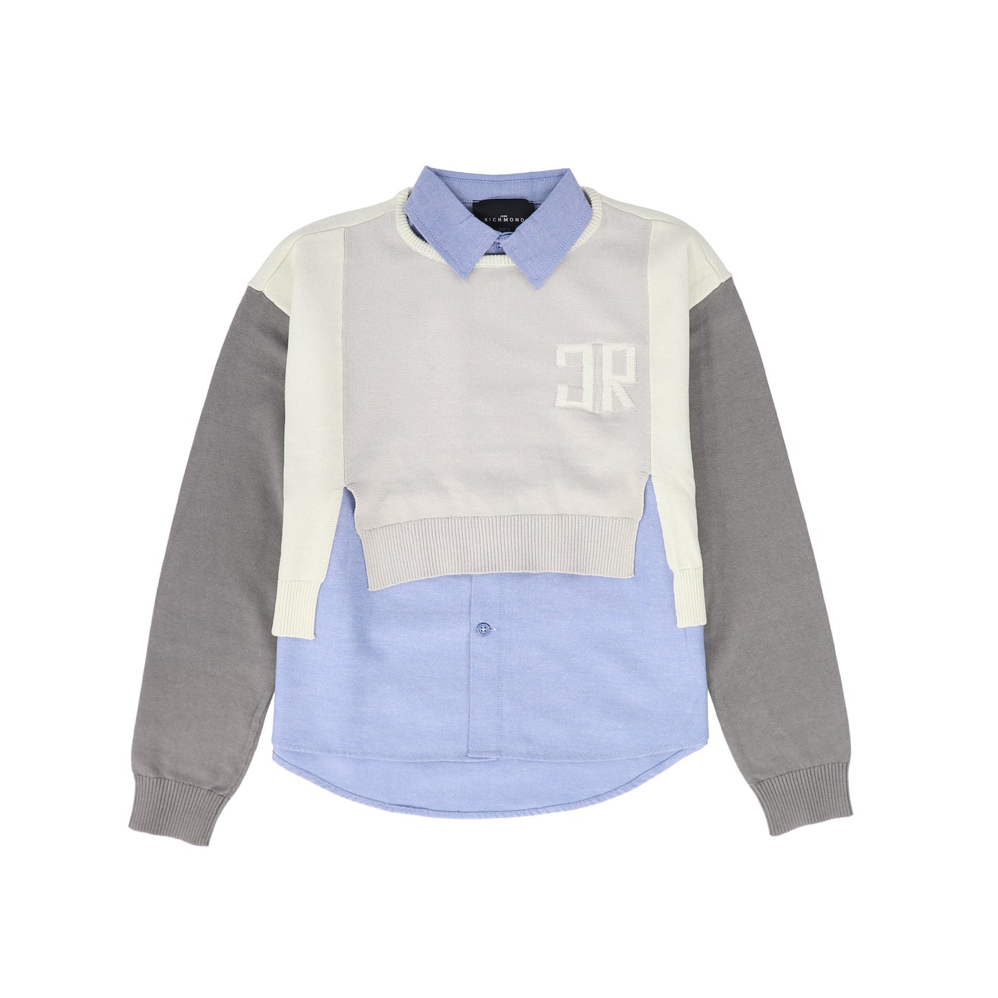 JOHN RICHMOND BLUE COLORBLOCK SWEATSHIRT BLOUSE