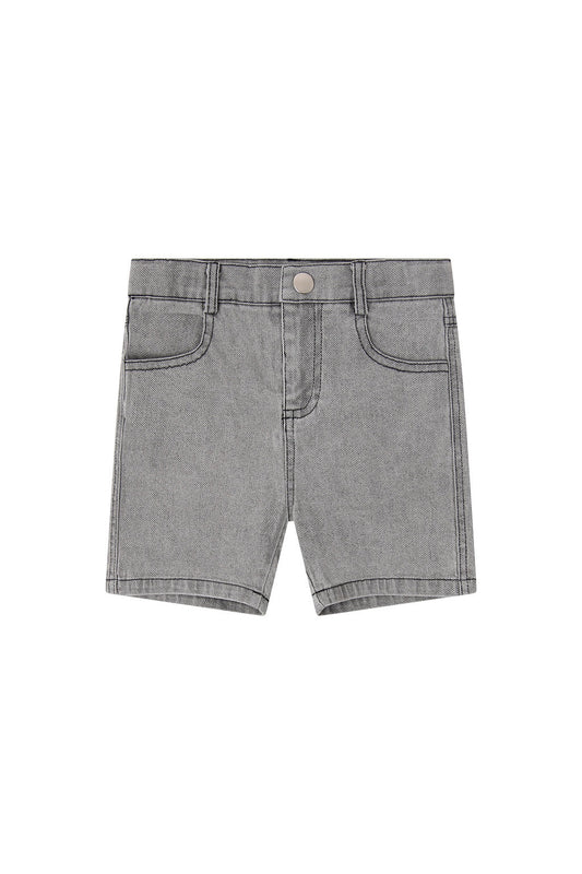 BOPOP GREY DENIM WASH SHORTS