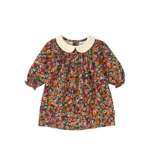 PIUPIUCHICK RUST FLORAL COLLAR DRESS