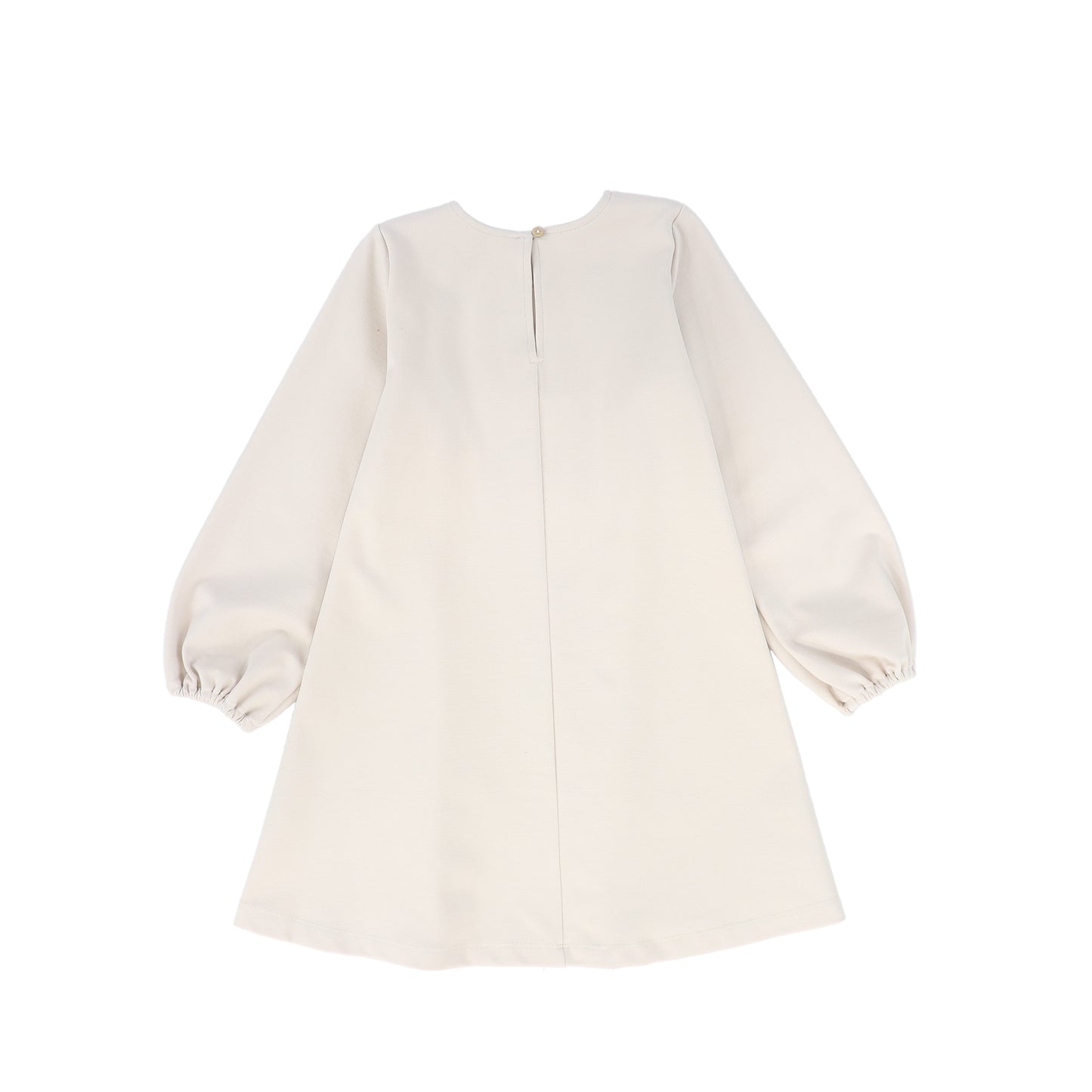 PICCOLA LUDO BEIGE BOW PUFF SLEEVE DRESS