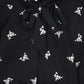 PICCOLA LUDO BLACK EMBROIDERED FLORAL TIE DRESS