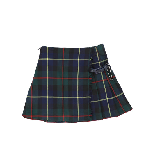 PICCOLA LUDO GREEN PLAID PLEAT SKIRT