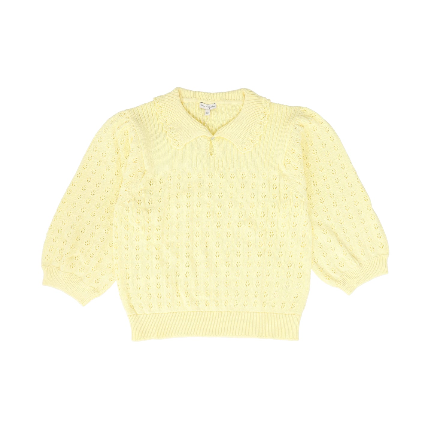 BEBE ORGANIC YELLOW KNIT COLLARED SWEATER [FINAL SALE]
