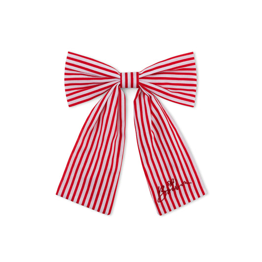 BOWBON RED/WHITE STRIPE BOW [FINAL SALE]