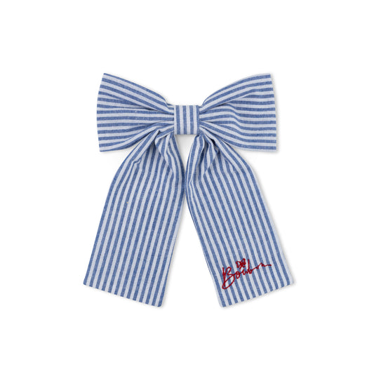 BOWBON BLUE/WHITE STRIPE BOW [FINAL SALE]