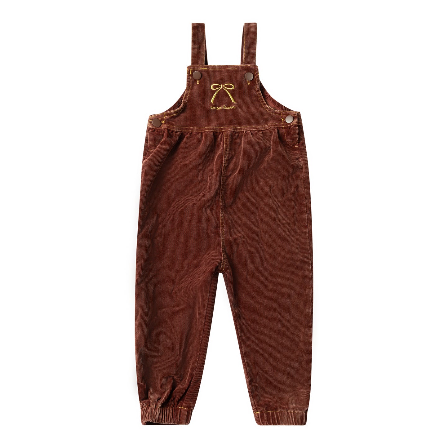 LIMITED EDITION BRICK EMBROIDERED BOW OVERALLS