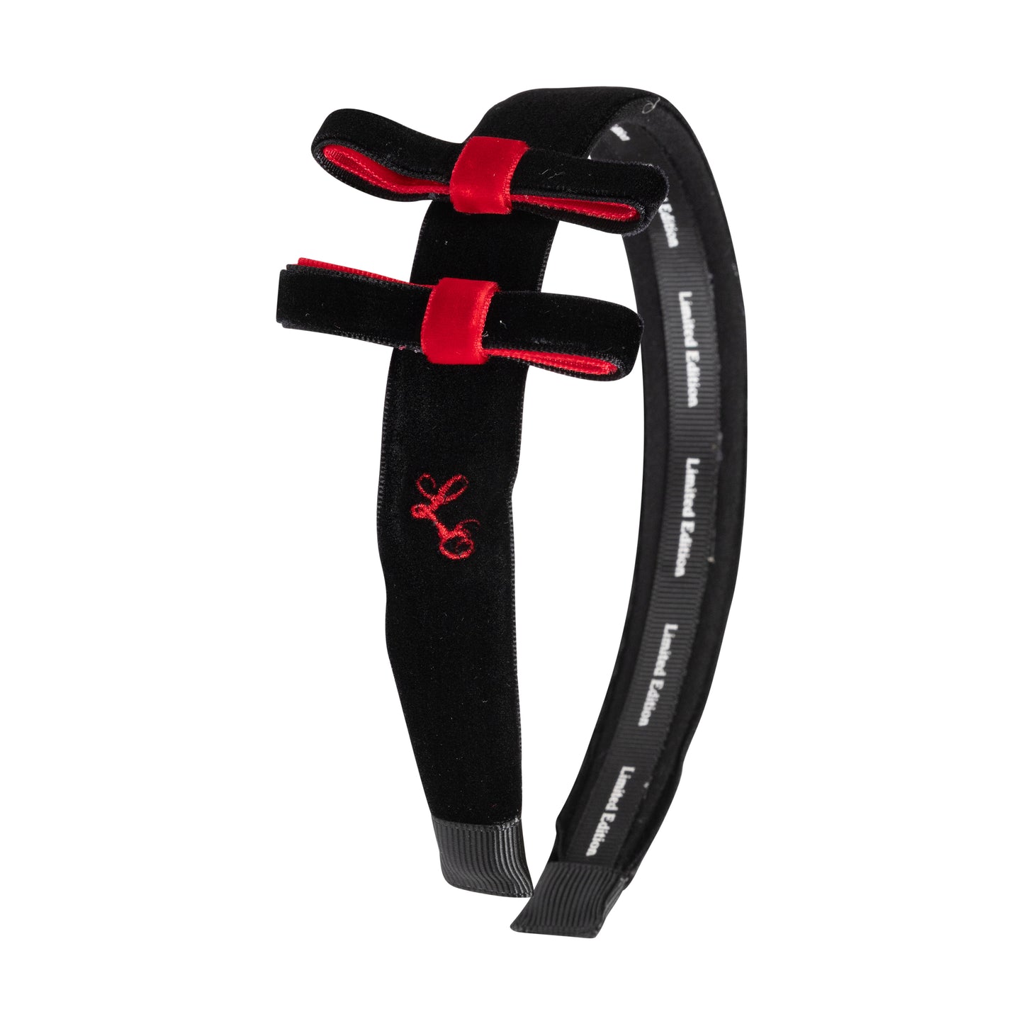 LIMITED EDITION BLACK/RED TWO TONE VELVET HEADBAND