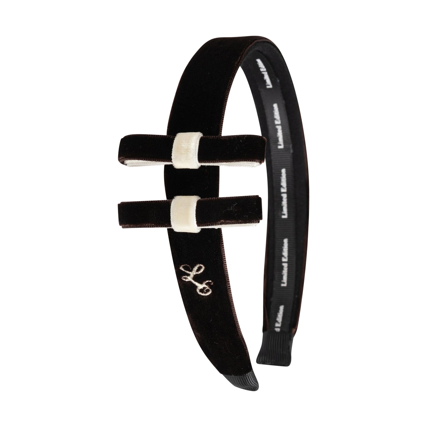 LIMITED EDITION CHOCOLATE/CREAM TWO TONE VELVET HEADBAND