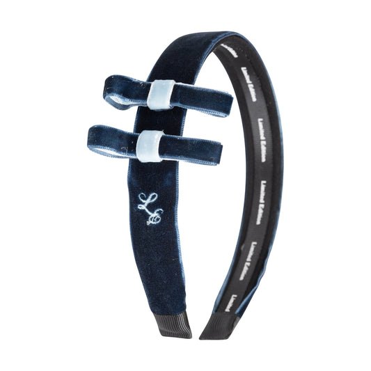 LIMITED EDITION NAVY/LIGHT BLUE TWO TONE VELVET HEADBAND