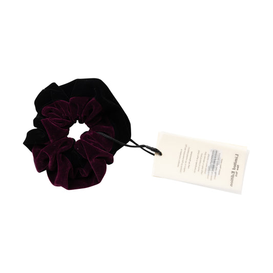 LIMITED EDITION BURGUNDY/BLACK TWO TONE VELVET SCRUNCHIE