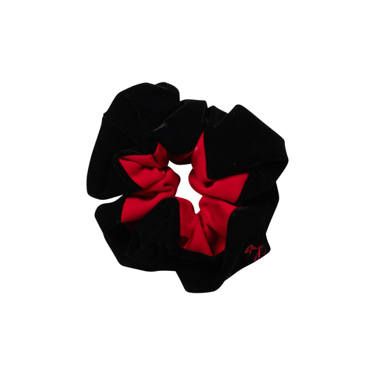 LIMITED EDITION BLACK/RED TWO TONE VELVET SCRUNCHIE