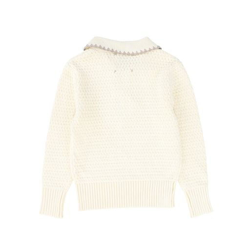 HEY KID IVORY KNIT COLLAR TOP [Final Sale]