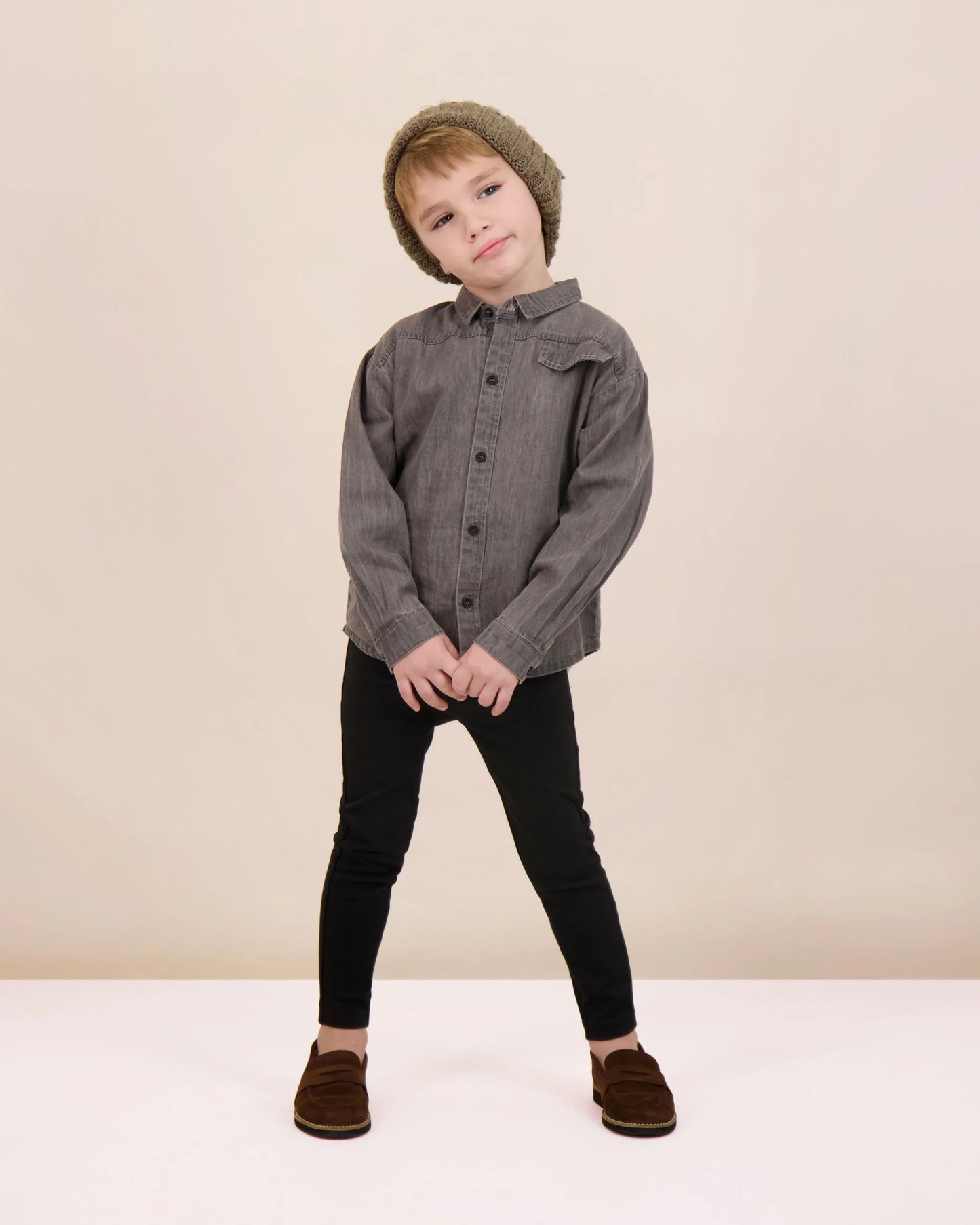 ANALOGIE GREY WASH TENCEL SHIRT
