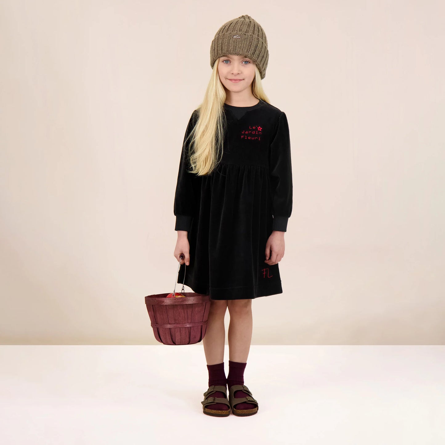 ANALOGIE BLACK VELOUR DRESS
