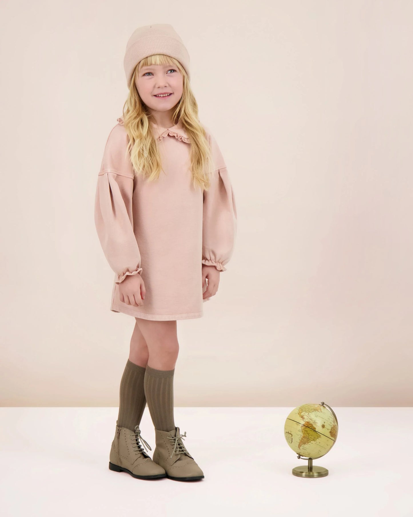 ANALOGIE DUSTY PINK WASH SWEATSHIRT DRESS