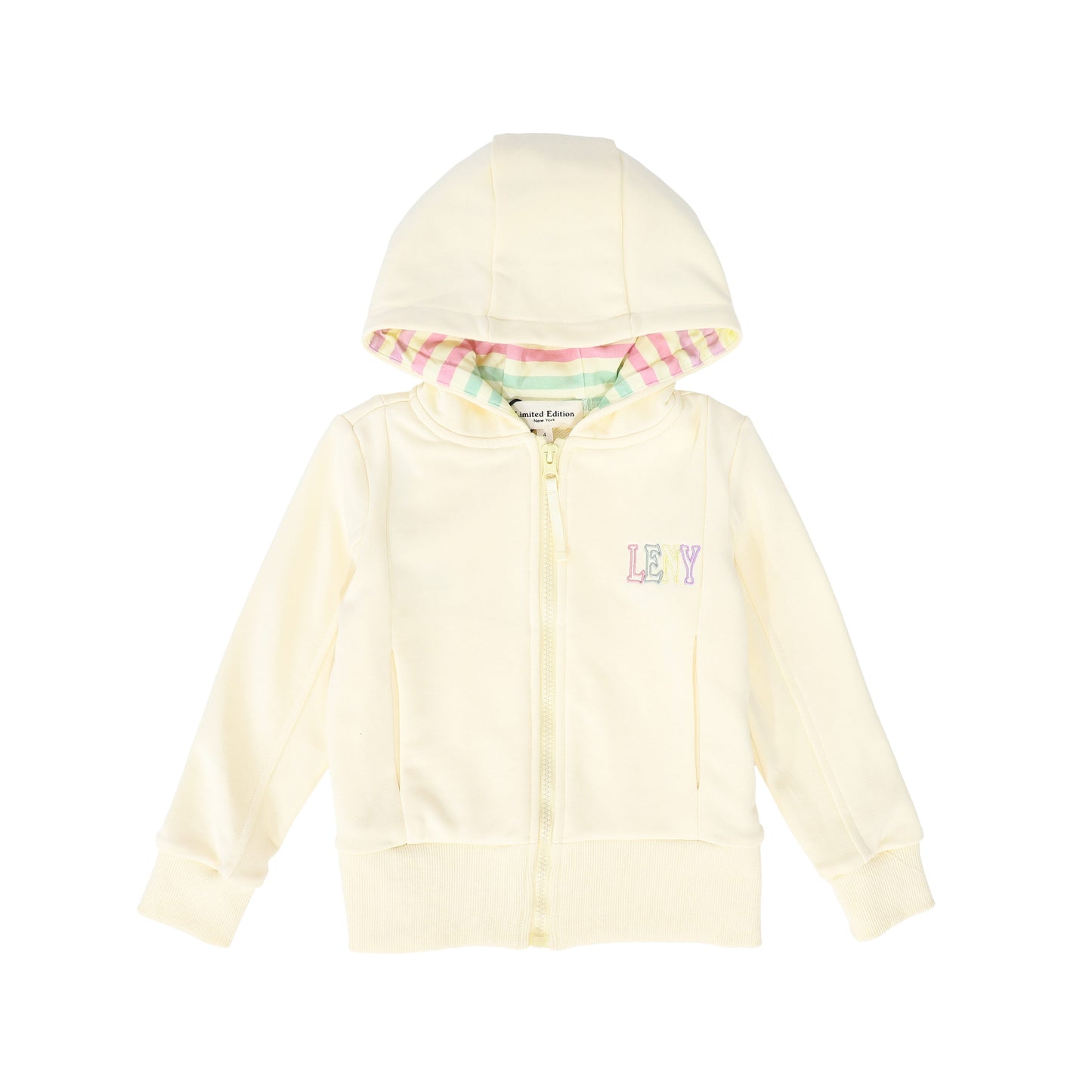 LIMITED EDITION CREAM STRIPE HOODED SWEATSHIRT