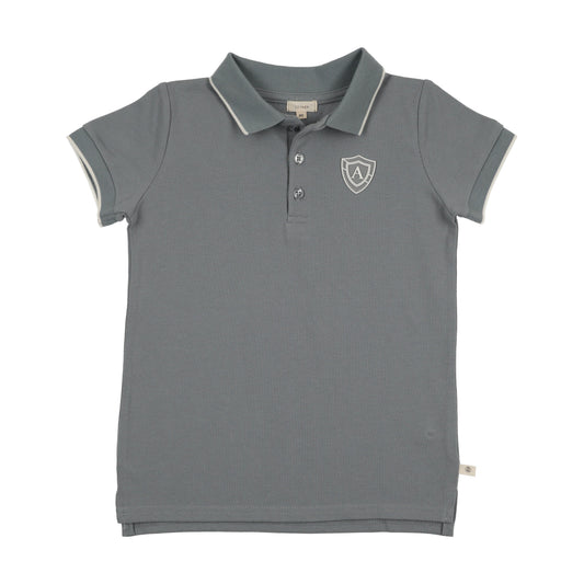 LIL LEGS BLUE LOGO SS POLO