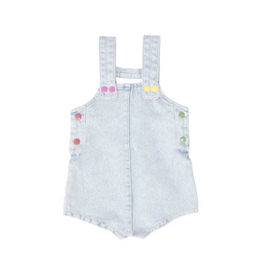 LIMITED EDITION LIGHT BLUE DENIM SNAP TRIM OVERALLS