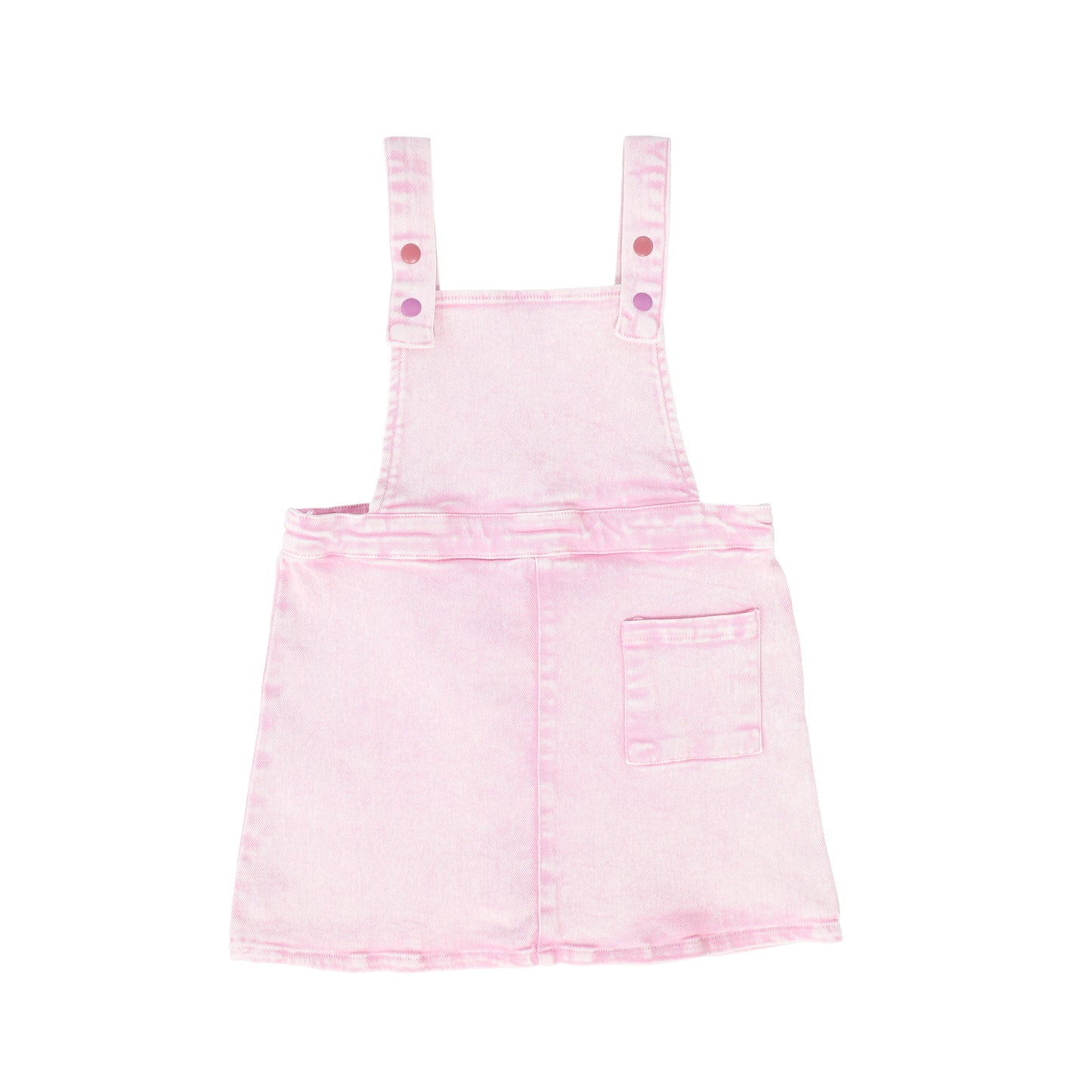 LIMITED EDITION PINK DENIM SNAP TRIM PINAFORE JUMPER