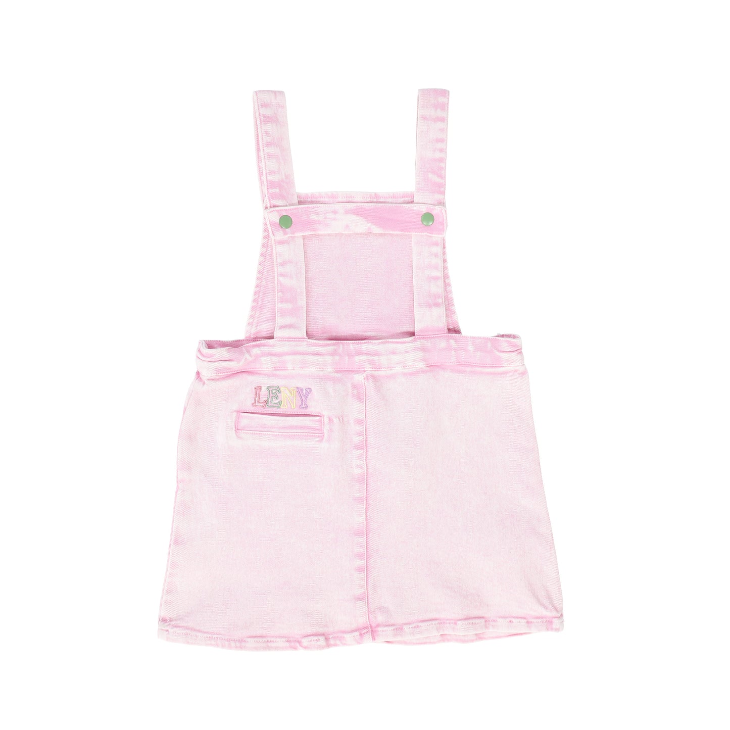 LIMITED EDITION PINK DENIM SNAP TRIM PINAFORE JUMPER