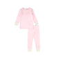 LIMITED EDITION PINK STRIPE CUFF LOGO PAJAMA SET